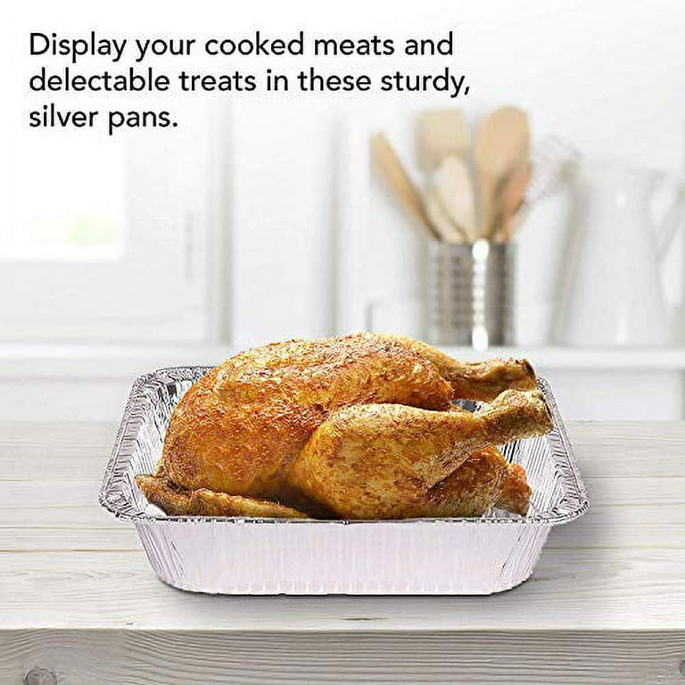 9x13x1.7 Disposable Foil Pans - Half Size Steam Table Aluminum Trays  Without Lids - Great for Cooking, Heating, Storing, Prepping Food