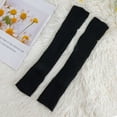 thumbnail image 5 of Deago 2 Pairs Women Ballet Leg Warmers Ribbed Knit Stirrup Leg Warmers for Women Winter Extra Soft Long Socks for Yoga Dance (Black), 5 of 8