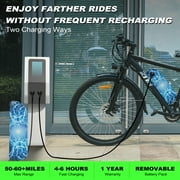 ZNH 500W Electric Bike for Adults - 26 Mountain eBike /Removable 374Wh Battery, 20MPH, 21-Speed & UL2849 Certified，Black