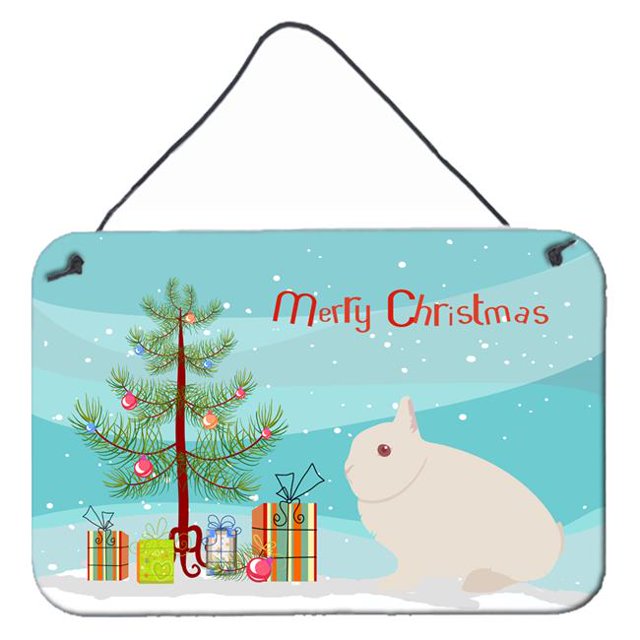 Carolines Treasures BB9331DS812 Hermelin Rabbit Christmas Wall or Door Hanging Prints
