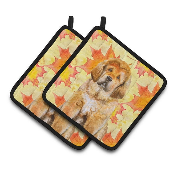Caroline's Treasures Tibetan Mastiff Fall Pair of Pot Holders