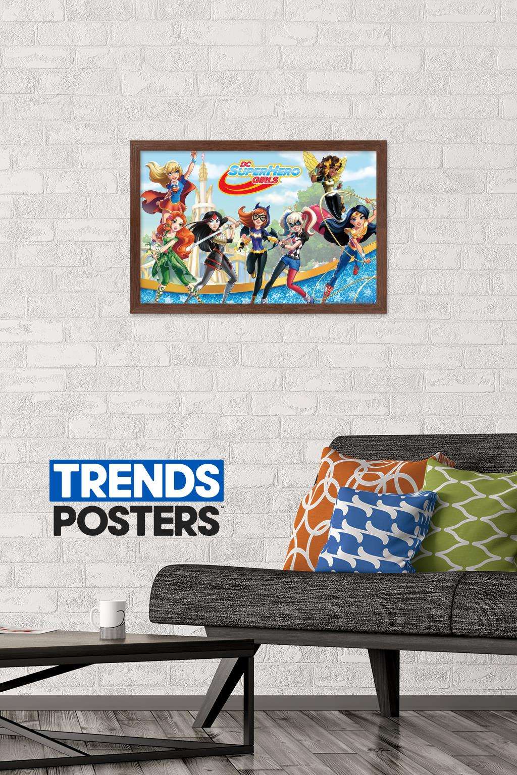DC Comics TV - DC Superhero Girls - Girls Wall Poster, 14.725" x 22.375", Framed