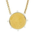 thumbnail image 3 of Christian Brands Saint Benedict Devotional Necklace, 18K Gold Plated Stainless Steel, Brass - Pack of 1, 3 of 5