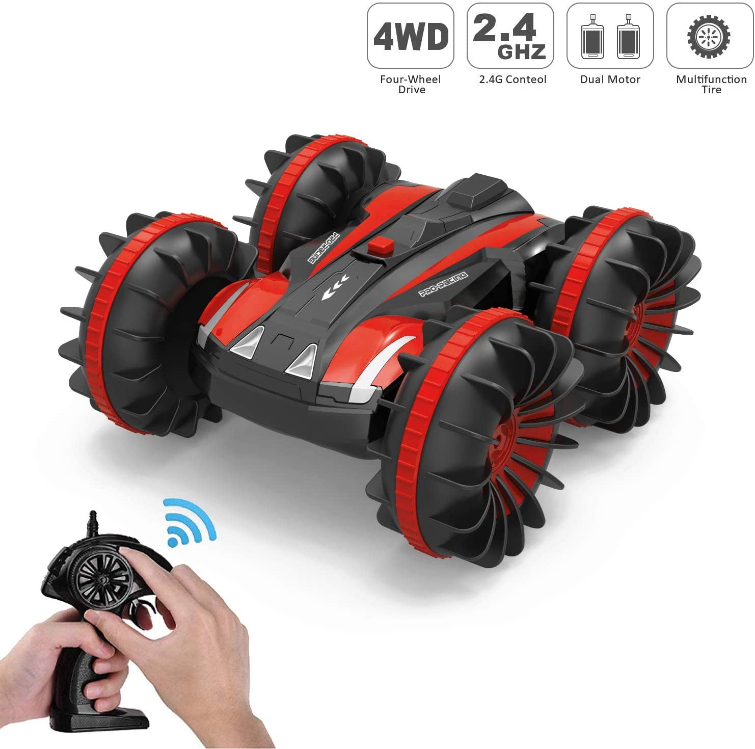 Gold Toy Rc Car, Water&Land 2 in 1 Remote Control Car Waterproof RC