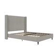 thumbnail image 3 of DHP Eveline Upholstered Platform Bed Frame with High Wingback Headboard, Queen, Textured Gray Canvas, 3 of 8