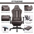 GTRACING Gaming Chair with Footrest Ergonomic Reclining Leather Chair, Brown - Walmart.com