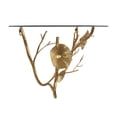 thumbnail image 5 of DecMode 24" x 12" Branch 1-Tier Gold Floral Wall Shelf with Tempered Glass Top, 5 of 7