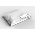 thumbnail image 2 of Ambesonne Fist Print Pillow Sham 2 Pack, Female Punch Grunge Art, 26"x20", Charcoal Grey White, 2 of 3