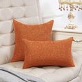 thumbnail image 3 of Set of 2 Fall Pillow Covers Rustic Linen Decorative Square Throw Pillow Covers 18x18 Inch(Orange), 3 of 5