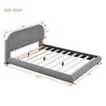 thumbnail image 2 of Harper & Bright Designs Teddy Fleece Full Platform Bed with Thick Fabric, Full Size Platform Bed Frame with Curve Upholstered Headboard, Gray, 2 of 13