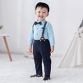 thumbnail image 3 of Traje SANMIO para bebé niño, 4 unidades, azul, para bautizo y Pascua, 3 of 7