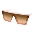 thumbnail image 2 of Flat Top Horn Rim Squared Mens Gangster Sunglasses Pink Brown, 2 of 4