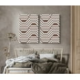 thumbnail image 2 of PixonSign Canvas Print Wall Art Brown Woven Geometric Chains Abstract Shapes Drawings Modern Art Contemporary Colorful Multicolor Ultra for Living Room, Bedroom, Office - 24"x36"x2, 2 of 5