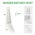 thumbnail image 3 of Joroamp 20 Pack Shelf Brackets 3 x 4 Inch, White Metal Heavy Duty L Adjustable Floating Shelves Bracket, Closet Pipe Decorative Shelf Angle Bracket for Wall Wood with Screws, 3 of 8