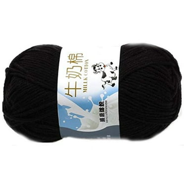 Milk Sweet Soft Cotton Baby Knitting Wool Yarn Thick Yarn Fiber Velvet Yarn Hand Knitting Wool Crochet Yarn for DIY Sweater black