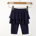 thumbnail image 4 of EnJoCho Girls Ruffle Skirt Attached Leggings Pantskirt Skinny Stretch Five Length Skirted Pants Bottoms 4-12 Years Playwear Casual Cute Toddler, 4 of 5