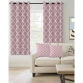 thumbnail image 2 of Pink Morocco Blackout Curtains 96 Inches Length, Farm Country Moroccan Geometric Plaid Window Treatment Thermal Insulated Drapes for Bedroom Living Room 2 Panels 104x96 Inches, 2 of 8