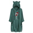 thumbnail image 1 of Mujeres moda Chirstmas estampado con capucha suelta manga larga bolsillos sudadera blusa superior Fridja  FKASFK5292, 1 of 4