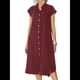 thumbnail image 1 of Vestido Camisero Midi de Relajado Vino Tinto XXL, 1 of 6