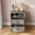 thumbnail image 6 of LGHM Gray Nightstands Set of 2, Bedside Table with 2 Drawers for Bedroom, Living Room, 6 of 8