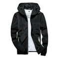 thumbnail image 2 of Cuhas Mens Coats and Jackets Casual Color Plus Size Hoodie Reflective Zipper Outdoor Sport Coat Black 5X, 2 of 9