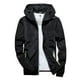 thumbnail image 2 of Chaquetas Hanzidakd para hombre, abrigos de invierno y otoño, manga larga, color liso, cuello alto, bolsillo con cremallera completa, ligeras, gabardinas holgadas, cárdigan informal, tops negros,, 2 of 8
