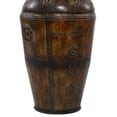 thumbnail image 6 of DecMode 29", 22"H Floral Indoor Outdoor Large Brown Metal Vase with Evil Eye Relief, Set of 2, 6 of 17