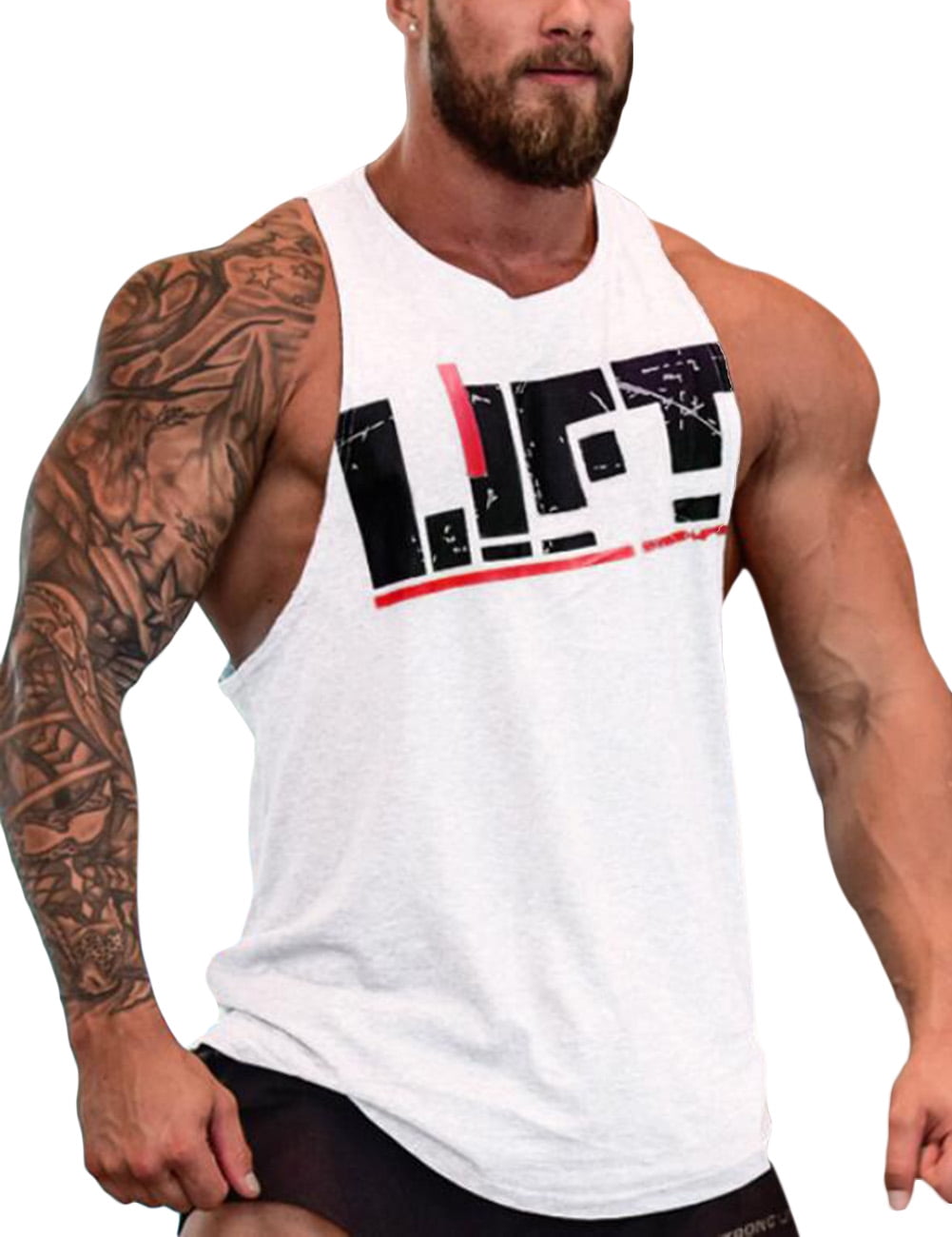 Mens  Muscle Fitness Vest Cotton Sleeveless Bodybuilding Tank Top