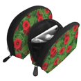 thumbnail image 3 of YFYANG 2 Piece Women's Portable Makeup Bags, Red Flower Pattern Clutch Travel Toilet Bags Cosmetic Organizer, 3 of 7