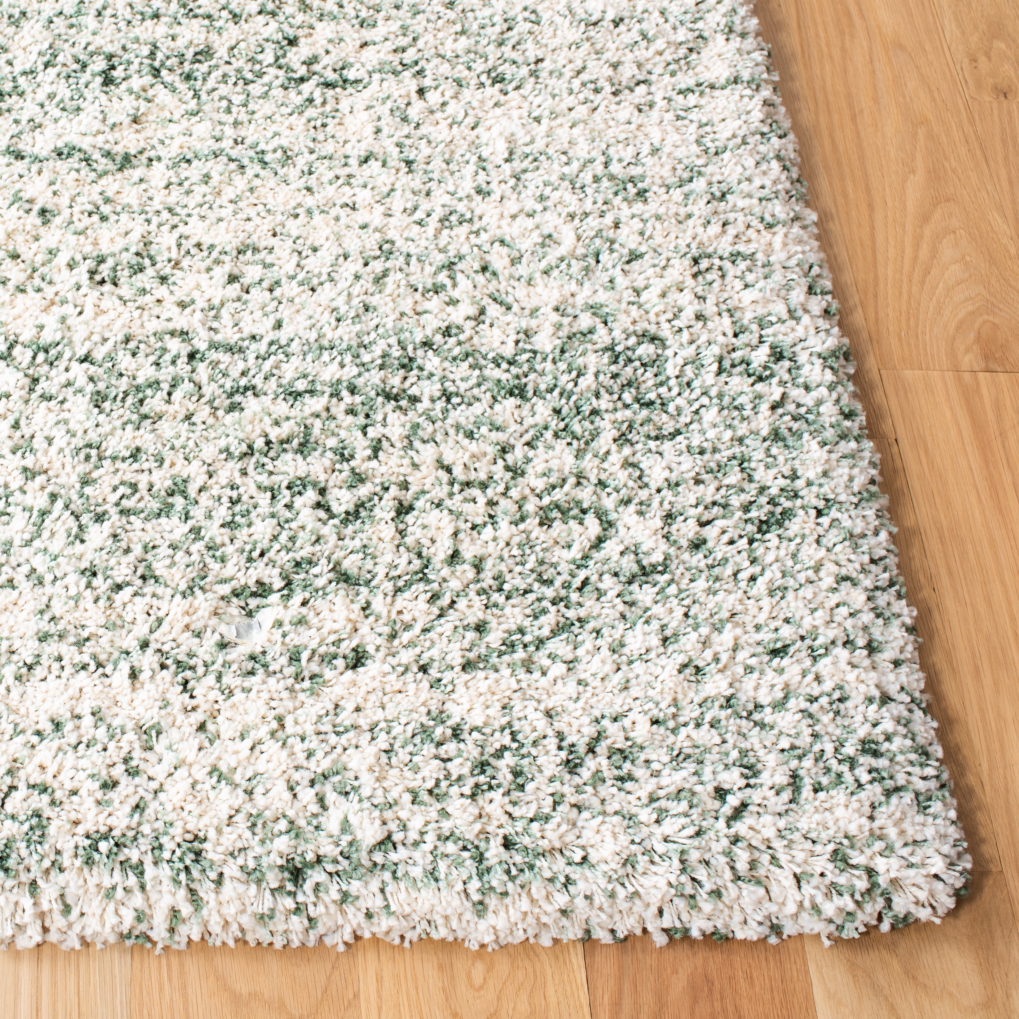 SAFAVIEH Hudson Shag Jaden Striped Area Rug, Ivory/Green, 8' x 10'