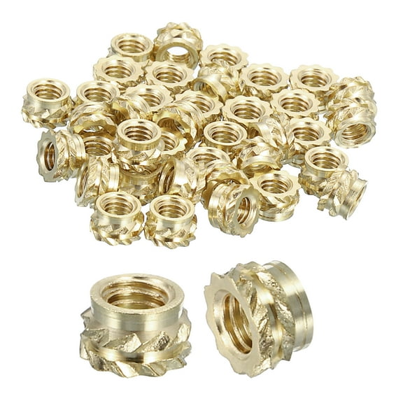 Knurled Insert Nuts, 100 Pack M3 x 3mm L x 5mm OD Brass Heat Set Insert Nuts