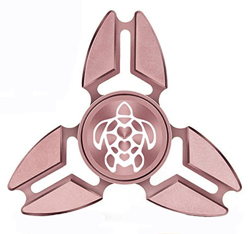 Fidget Spinner Tri-Spinner Aluminum Metal Hibiscus Turtle 