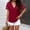 Wine, variant on Otvok Womens Summer V-Neck Tops Solid Color Casual Mesh Jacquard Short-Sleeve Shirt