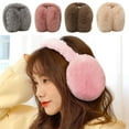 thumbnail image 6 of Fashion Women Men Cold Protection Soft Plush Earmuffs Winter Warm Foldable Earflaps Faux Fur Ear-Muffs DARK PINK, 6 of 8