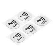 Uxcell NFC Sticker NFC213 Tag Sticker 144 Bytes Memory Blank Round NFC Tags White 5 Pack