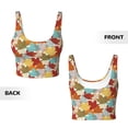 thumbnail image 6 of Goofa Fall Maple Leaves Printed Sports Bras for Women, High Impact Running Bra Workout Crop Tank Tops Longline Sports Bra Push up-Small, 6 of 9