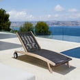 thumbnail image 2 of Chateau Outdoor Patio Adjustable Chaise Lounge Chair in Eucalyptus Wood and Charcoal Rope, 2 of 9