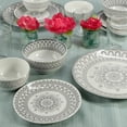 thumbnail image 5 of BIA Cordon Bleu Stoneware, Arabesque, 16-Piece Dinnerware Set Double Bowl, Gray and White, 5 of 9