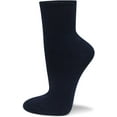 thumbnail image 3 of Couver Running Athletic Crew Socks Cotton Terry Cushion sole, Quarter High, Navy, Medium, 3 Pairs, 3 of 7