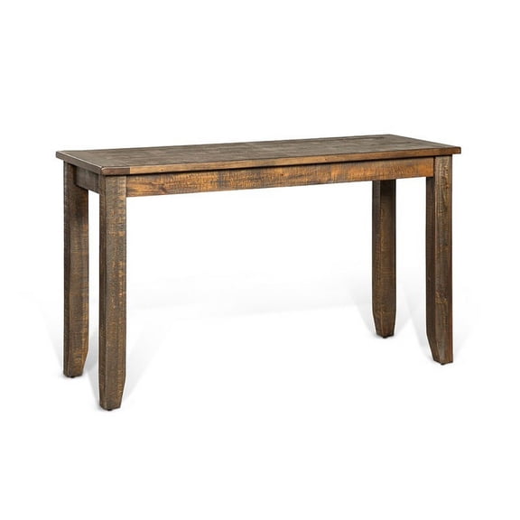 Flint Sofa Table- Dark Brown Mahogany Wood Frame- Rectangular 48 Inch