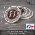 thumbnail image 2 of Thirstystone 4 Pack Monogram Letter H Natural Sandstone Coasters, 2 of 6