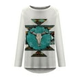 thumbnail image 4 of Mujeres moda casual manga larga cuello redondo tops blusa suelta camisas impresas Fridja czfsfas3206, 4 of 5