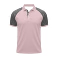 thumbnail image 3 of Polo T Shirts for Men Short Sleeve with Button Loose Fit Summer Shirt Light Pink Work Shirts for Man, 3 of 4