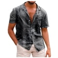 thumbnail image 2 of Summer New Men's Printed Slim Fit Shirt Large Fashion Casual Short Sleeve Shirt Men2XL, 2 of 4