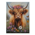 thumbnail image 3 of Highland Cow With Flower Oil Painting 500-Piece Puzzle for Adults - High-Quality Puzzle for Enjoyment,Wooden, 3 of 8