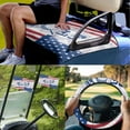 thumbnail image 2 of XYZCANDO Golf Print 4pcs Golf Cart Seat Covers USA Flag Golf Cart Steering Wheel Covers American Flag Golf Cart Flag Universal Club Car Seat Covers Steering Wheel Cover Small Flag White, 2 of 7