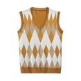 thumbnail image 1 of Gilet Sans Manches pour Hommes à Rayures Col en V Chandail, 1 of 2