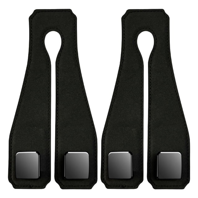 Naittoop Headrest Hooks For Cars Premium Leather Car Seat Back Storage Hanger For Purses And Bags Black Hooks 2-Pack