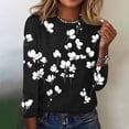 thumbnail image 5 of Perfectbot Women's Long Sleeve Crew Neck T-Shirt Floral Print Casual Comfortable Daily Top Tee, 5 of 7