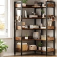 thumbnail image 5 of Corner Bookshelf, 5 Tier Convertible Corner Book Shelf, Modern Industrial Bookcase, L Shaped Storage Display Shelf for Home Office, Living Room, Study Room Office, 5 of 8